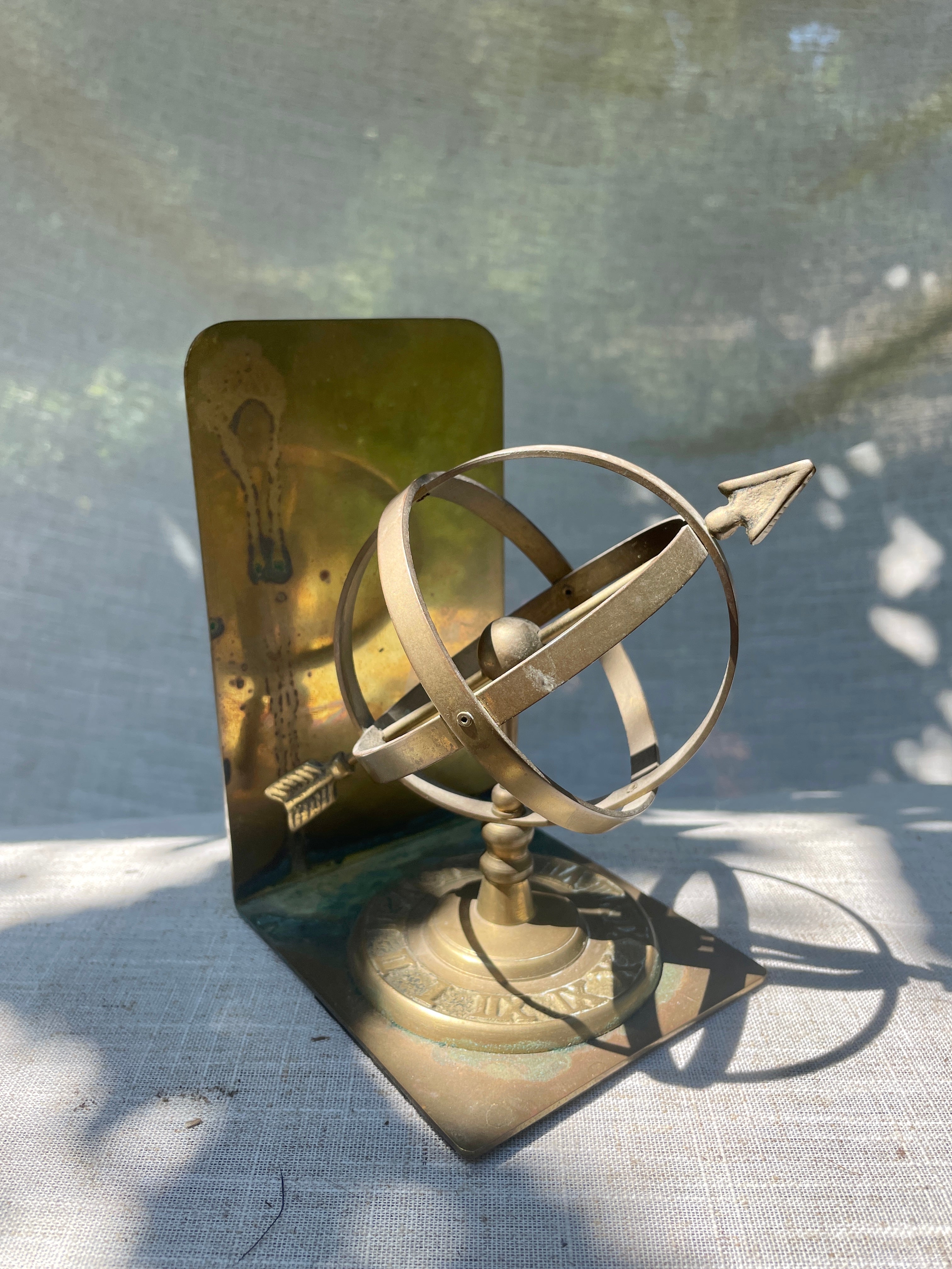 Vintage Armillary Brass Bookend