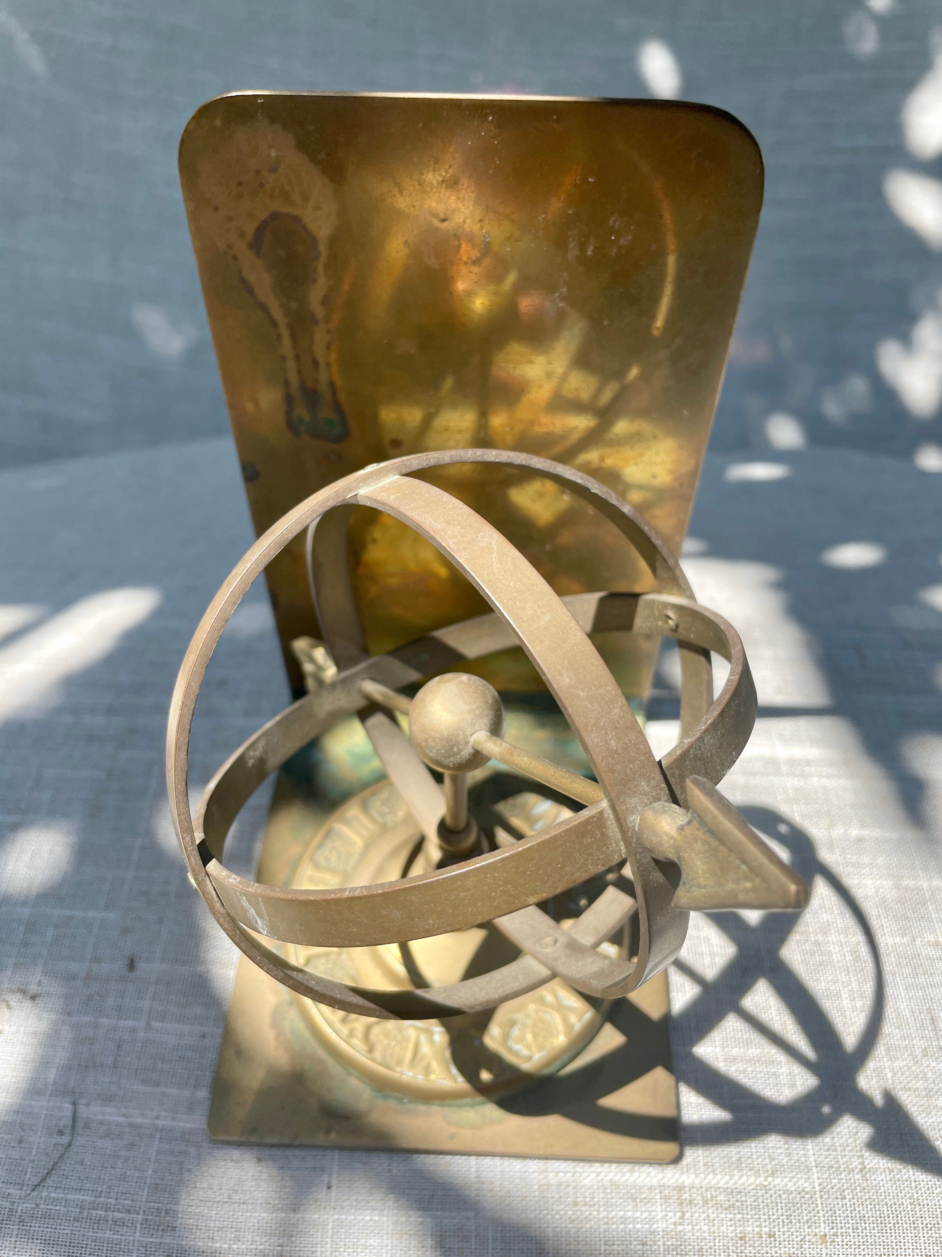 Vintage Armillary Brass Bookend