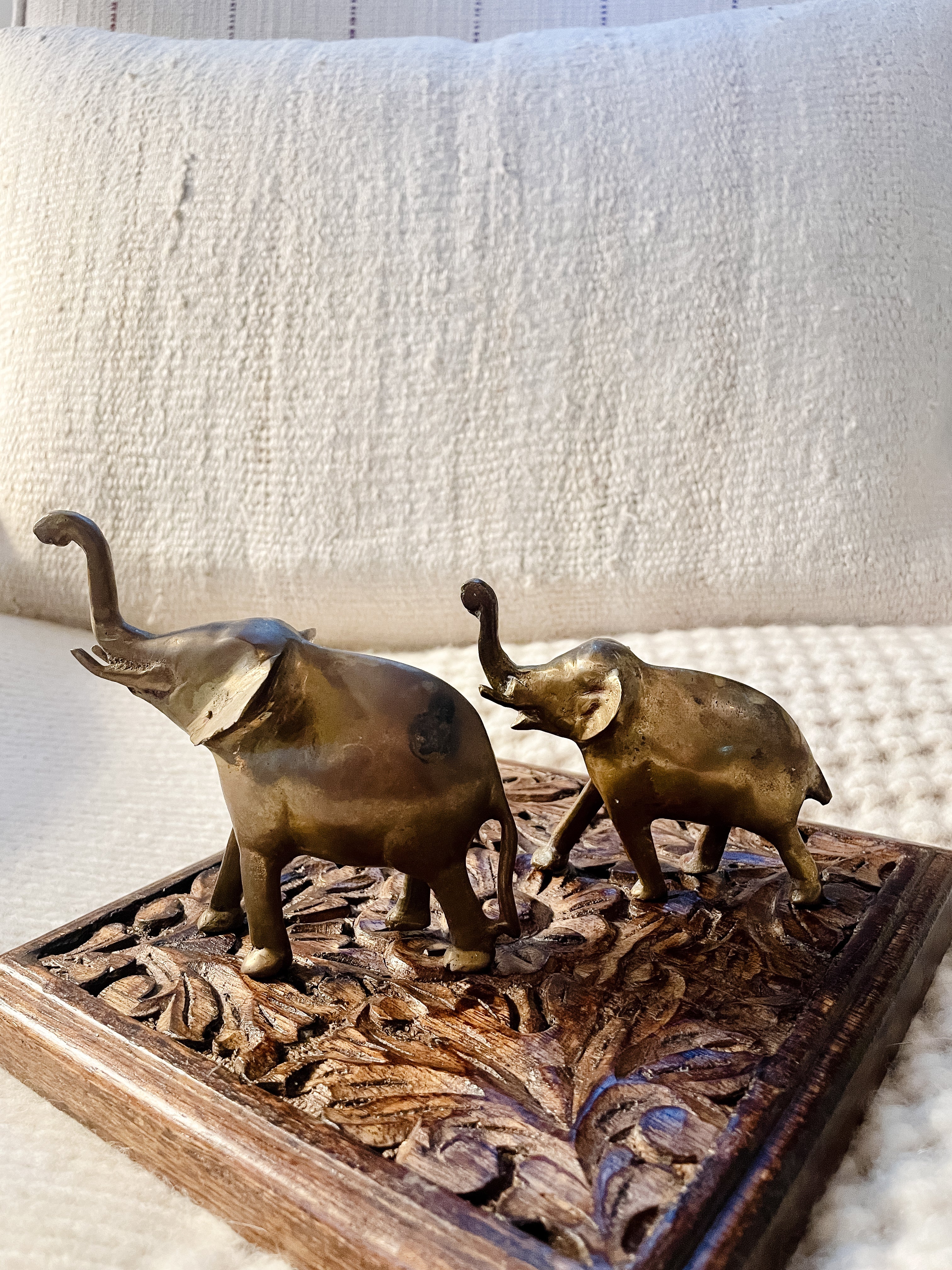 Vintage Bronze Elephants