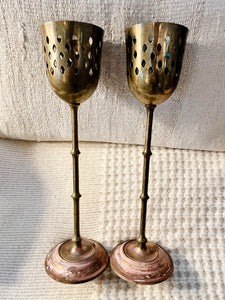 Vintage Tall Brass Candlesticks