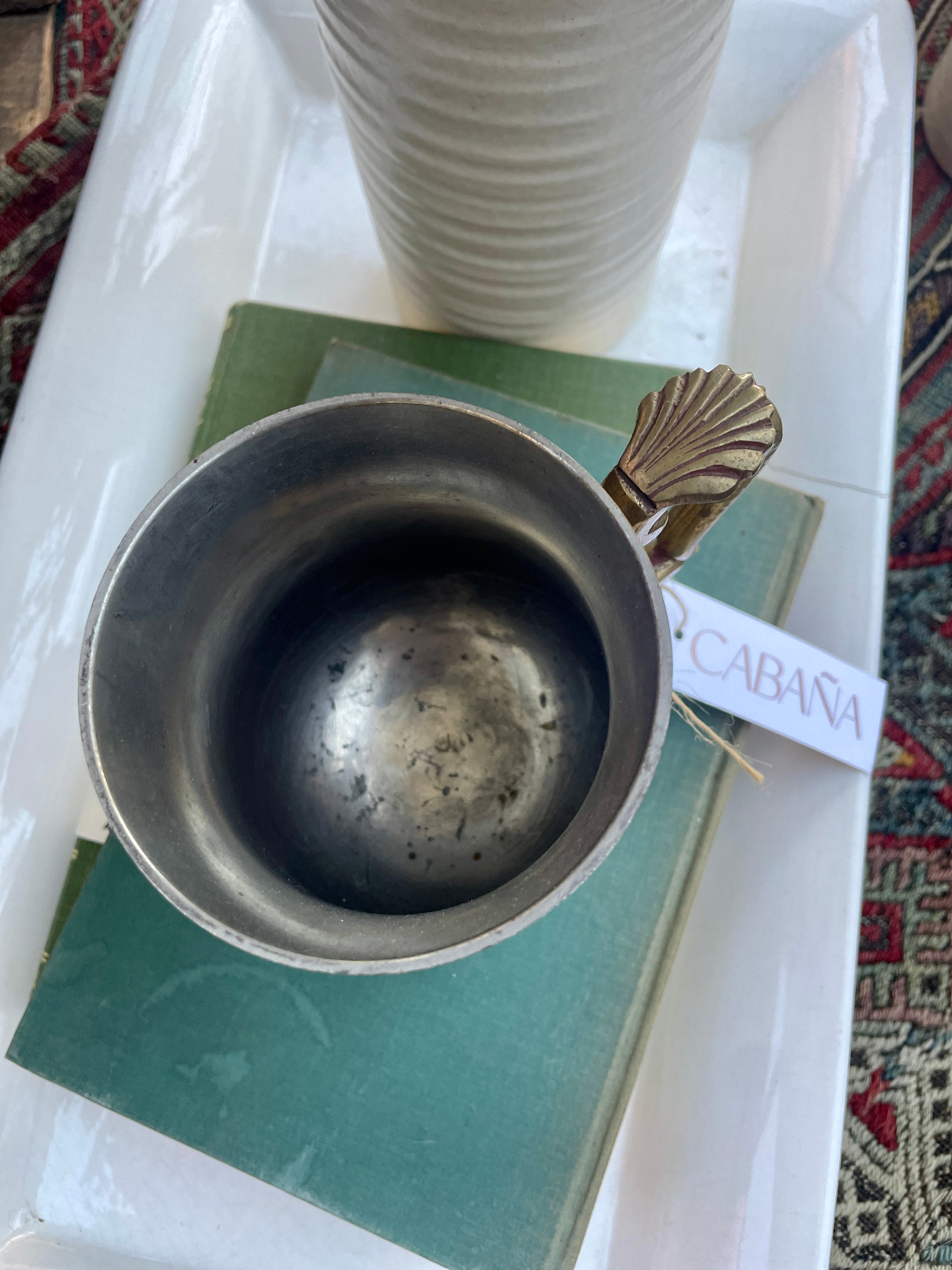 Vintage Brass Shell Mug