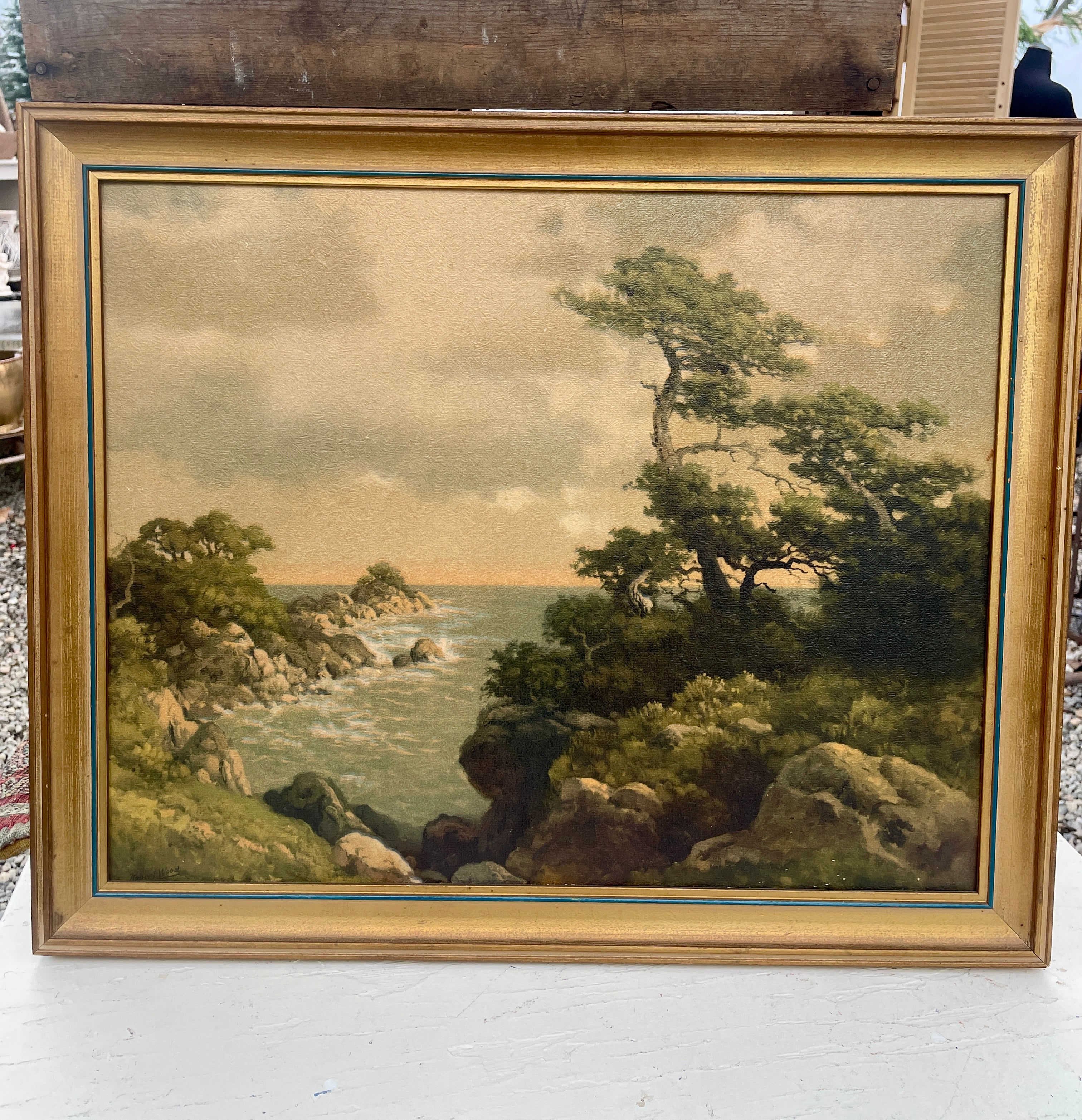 Vintage Coast of Monterey Framed Print