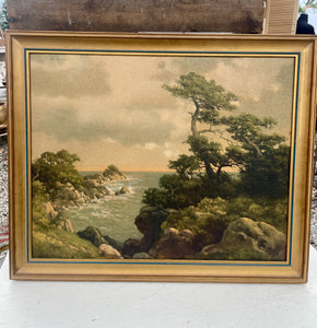 Vintage Coast of Monterey Framed Print