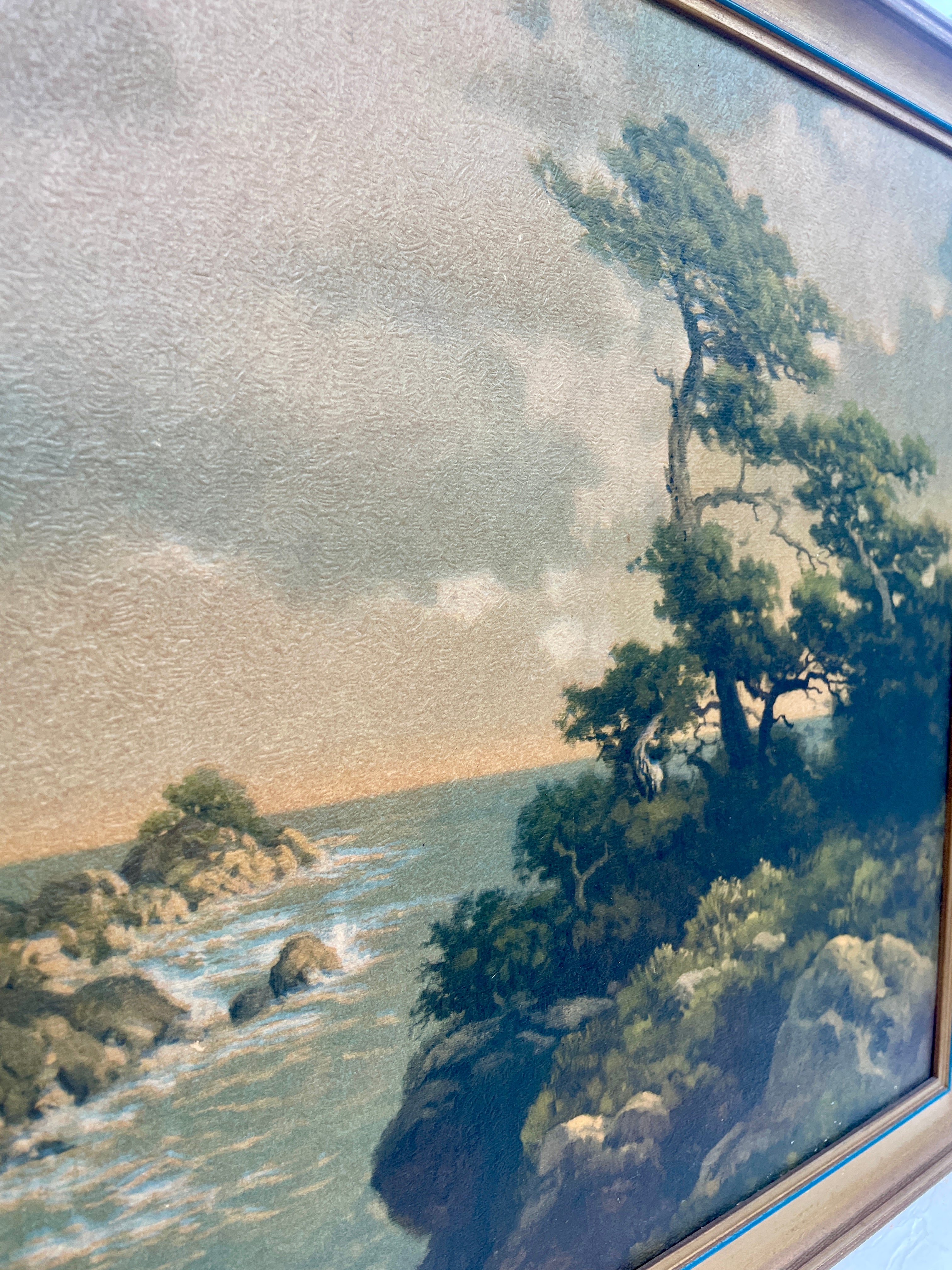 Vintage Coast of Monterey Framed Print