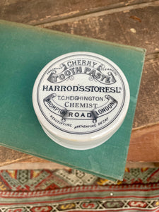 Vintage Harrods Store Cherry Toothpaste Pot