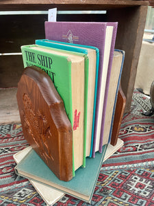 Pair of Vintage Wood Owl Bookends