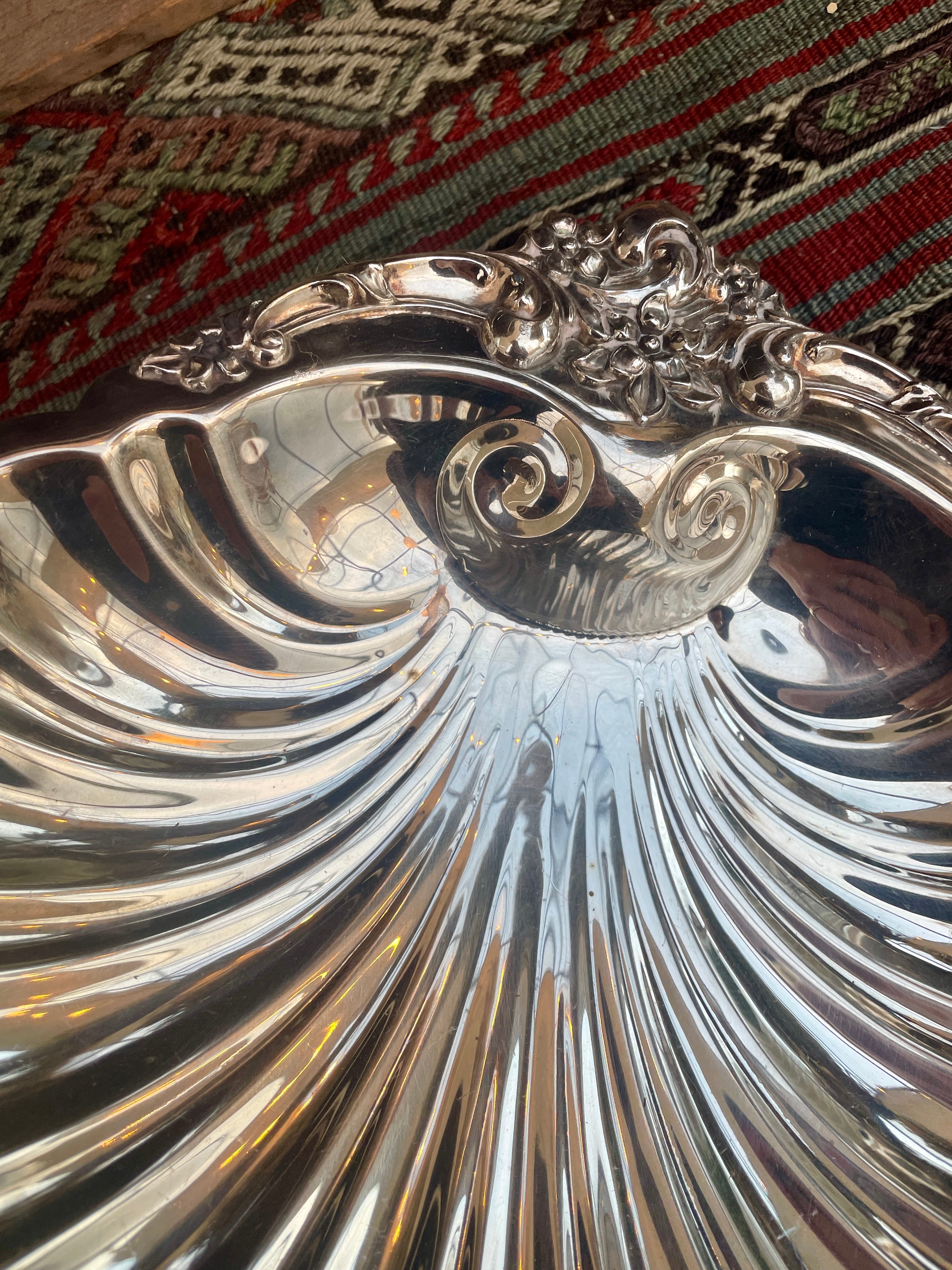 Vintage Silverplated Shell Dish