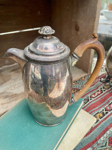 Vintage Coffee Pot with Ornate Wood Handel