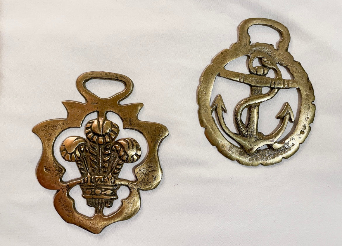 Vintage Brass Horse Medallions
