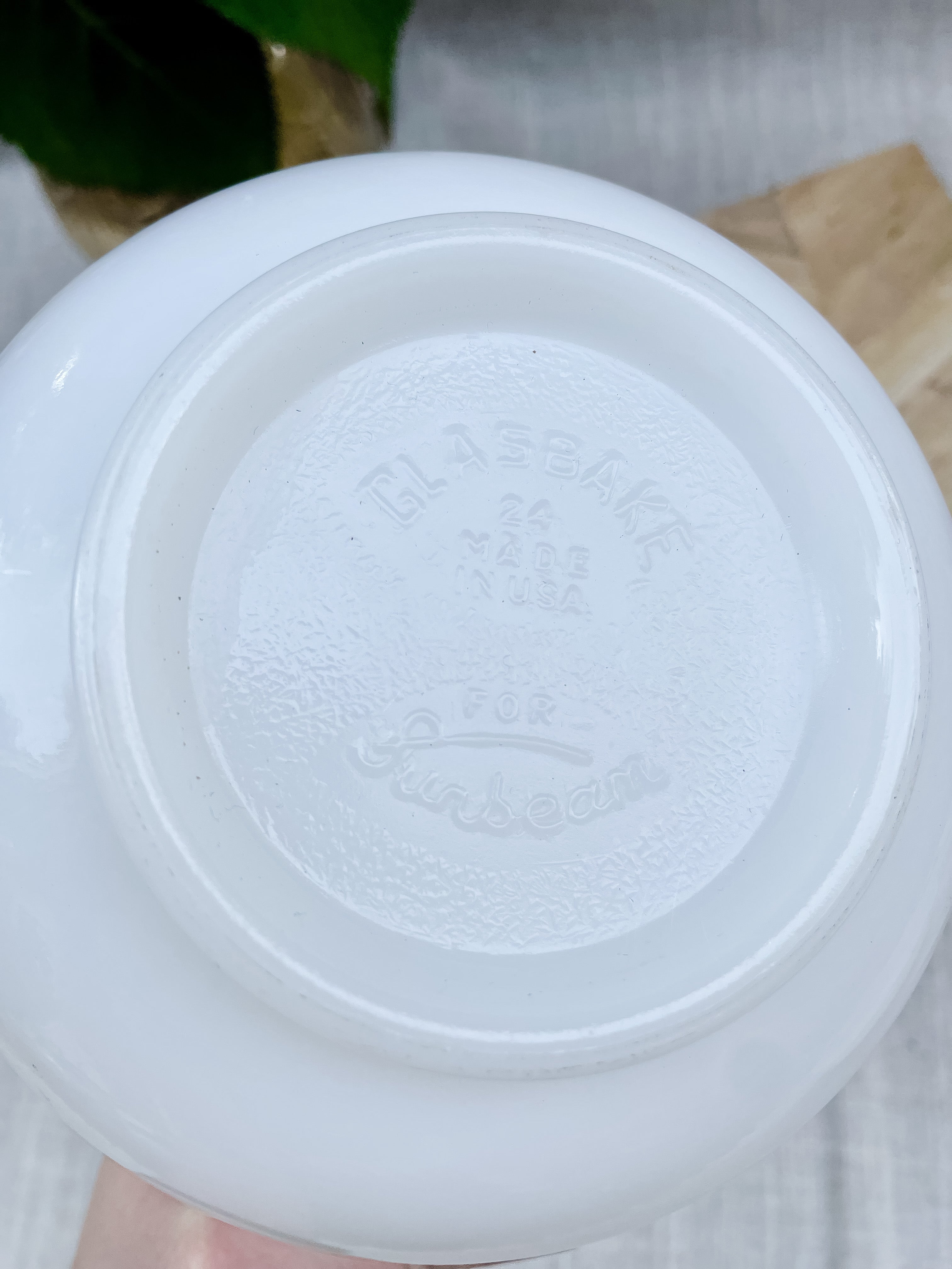 Vintage Glasbake for Sunbeam Milk Glass Mixing Bowls