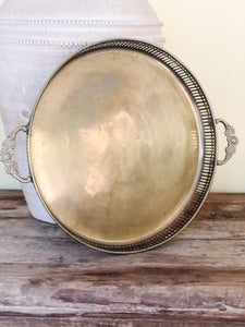 Vintage Brass Round Tray