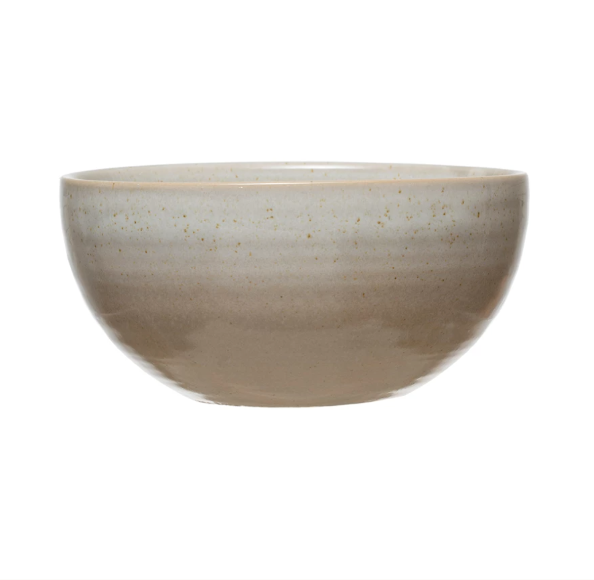 Round Stoneware Bowl with Reactive Glaze