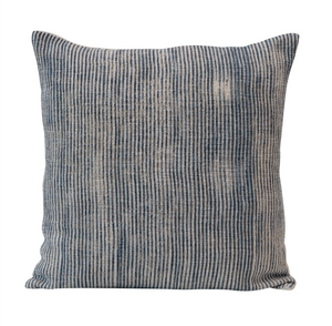 Stonewashed Cotton Blend Slub Pillow with Stripes
